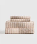 Nwt Quince European Linen Sheet Set Piece Latte White Stripe King Msrp $204. Fixed Price $149.99.