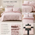 Lush Decor Peony Toile King/cal 3PC Quilt Set 100% Cotton Floral Reversible. Fixed Price $85.00.