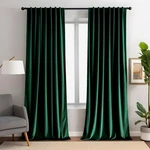 Emerald Green Velvet Curtains For Living Room 52" W 108" Luxury 80% Black.... Fixed Price $65.74.