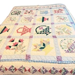 Vintage Arch Quilts Patchwork Flower Basket Bedspread Coverlet 80X80 Full Queen. Fixed Price $124.99.
