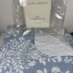 Laura Ashley King Reversible Quilt Set Rowland Light Blue White No Shams. Fixed Price $45.00.