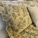 Matelasse Pillow Sham Standard Floral Sage Scallop French Country Henstan. Fixed Price $25.00.