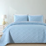 Yiran Ash Blue Quilt Set Queen Size, 3 Piece Reversible Bedspreads Bedding Se.... Fixed Price $49.35.