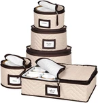 5-PIECE China Storage Box Set Quilted Microfiber Organizer For Dinnerware & Cups. Fixed Price $46.99.