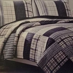 Nautica Longview Navy Patchwork Plaid Twin Quilt & Pillow Sham Set New. Fixed Price $149.95.