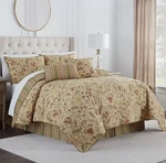 Waverly Imperial Dress Antique Floral 4PC Quilt Bedskirt & Shams Set Queen Nip. Fixed Price $129.99.