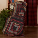 Vhc Cumberland Quilted Block Pattern Throw 55X70 Primitive Lodge/cabin. Fixed Price $99.95.