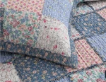 Cozy Blue Patch Ruffled Rag 3PC King Quilt Set : Cottage Cotton Mraz Shabby Rose. Fixed Price $109.45.
