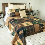 Donna Sharp Brown Bear Cabin 4-PC Quilt Set Rustic Lodge Bedding Tan. Fixed Price $99.95.
