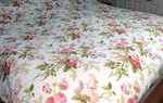 Waverly Emmas Garden Farmhouse Floral Roses 3 Pc F/q Quilt Bedspread Shams Set. Fixed Price $79.95.