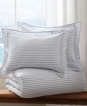 Levtex Tobago Stripe Cotton Full / Queen Duvet Cover & Shams Set Blue White. Fixed Price $65.00.