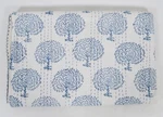 Blue Runner Kantha Quilt Tree Print Ralli Gudri Queen Bedspreads Throw. Fixed Price $100.04.