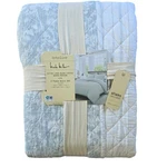 Nicole Miller Cotton Linen Vintage Washed King Quilt & Shams Seaglass Aqua Blue. Fixed Price $99.99.