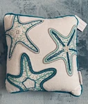 New Costal Collections Beaded Starfish Throw Pillow Ocean Pearl Green 12X12. Fixed Price $46.99.