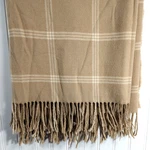 Lauren Ralph 100% Baby Alpaca Throw Blanket Windowpane Plaid Fringe 54X68. Fixed Price $39.95.