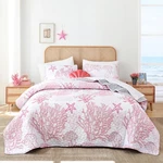 Coastal Quilts Bedding Set Queen Size - Pink Summer Nautical Wi.... Fixed Price $52.71.