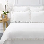 Aerin Lauder Applique Scallop Queen Duvet Cover Ivory White New. Fixed Price $275.00.