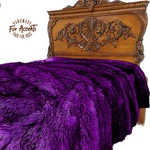 Faux Bedspread, Throw Blanket, Purple Huskie Fur, Minky Lining Handmade Usa. Fixed Price $79.99.