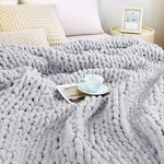Admitrack Chunky Knit Blanket Throw, 100% Hand Chenille Fo.... Fixed Price $61.99.