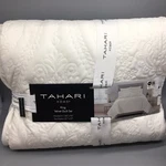 3PC Tahari Ivory Anita Ogee Holland King Velvet Quilt Pillow Sham Set Designer. Fixed Price $189.99.