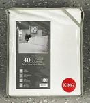 King 400TC Dp 100% Cotton Sateen Good Rest Sheet Set White Wrinkle Resistant. Fixed Price $125.00.
