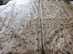 Pair Vogol Simple Floral Embroidered Curtains Blue Elegant Faux Linen. Fixed Price $69.95.