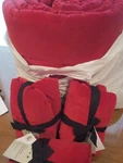West Elm Classic Cotton Velvet Tack Stitch Quilt King 2 Euro Shams Red New. Fixed Price $334.99.