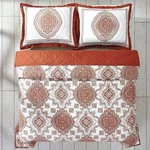 Nip Vhc Brands Patina Rust Medallion Queen Quilt & Shams Set 3PC. Fixed Price $93.99.