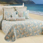 Natural Shells Oversized Cotton Twin Bedding Quilt - Beach House Coastal Decor. Fixed Price $71.99.
