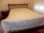 Vtg Martha Stewart Everyday Living Queen Bedspread/coverlet, Blue-gray & White. Fixed Price $50.00.