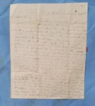 Louisa Baxter To Lavinia Stampless Cover Otter Bridge Bedford, Va. 1840'S. Fixed Price $150.00.