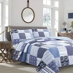 Daniel Denim Real Patchwork 100%COTTON Quilt Set, Bedspread, Coverlet. Fixed Price $77.99.