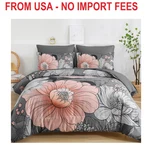 Xruibed Queen Comforter Set 7 Pieces Grey Floral Size In. Fixed Price $65.23.