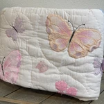 Pottery Barn Kids Wildflower Butterfly Quilt, Twin Embroidered Cotton Pink. Fixed Price $129.00.