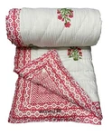 Jaipuri Beauitiful Blanket Rajai Hand Block Print Quilted. Fixed Price $152.28.