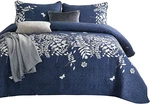 Wake Cloud - Navy Blue Quilt Set, Gray Grey Floral King,. Fixed Price $52.04.