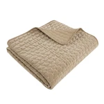 Velvet Stitch Taupe With White Quilted Throw - Levtex Home. Fixed Price $54.99.