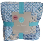 Carly King Quilt Set 3 Piece Blue Multi Geometric Floral, Martha Stewart. Fixed Price $69.99.