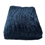 West Elm Midnight Blue Lush Velvet Wave Quilted Bedspread King Size 92X108. Fixed Price $124.98.