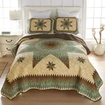 Donna Sharp Sea Breeze Star Patchwork Country Cottage Queen 3 Pc Quilt Set. Fixed Price $174.00.