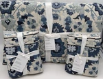 Pottery Barn Penelope Floral Handcrafted Full Queen Quilt & 2 Euro Shams Blue. Fixed Price $289.95.