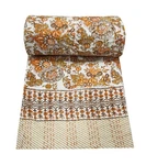 Indian Block Print Kantha Quilt Cotton Bedspread Handmade Bedding Blanket Throw. Fixed Price $101.31.