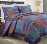 Cozy Line Home Fashions Queen Quilt Set Bohemian Patchwork Cotton Multicolor. Fixed Price $47.80.