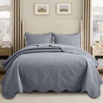 Reversible Floral Embossed Quilt Set Soft Bedspread With Pillow Covers King. Fixed Price $26.99.