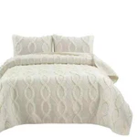 Lush Decor Avon Textured 3 Pcs.king Ruffle Quilt Set Color Ivory Nip. Fixed Price $110.00.