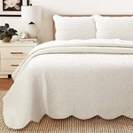 Ivory Matelasse 100% Cotton Quilt Set : Cozy Medallion Beautiful Chic Shabby. Fixed Price $89.45.