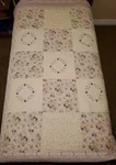 Hand Stitched Quilted Cotton Twin Armoire Veronica Girls 86" 66" Bedspread. Fixed Price $99.00.