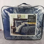 Addison Park 9-PIECE Comforter Set King Aubrey Navy Paisley With Sheets Shams. Fixed Price $125.00.