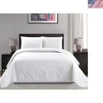 Mk Collection King/california Over Size 118"X106" 3PC Diamond Bedspread .... Fixed Price $68.35.