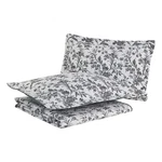 Laura Ashley Amberley Black /white Floral Toile Cotton Full/queen Quilt Set. Fixed Price $79.99.